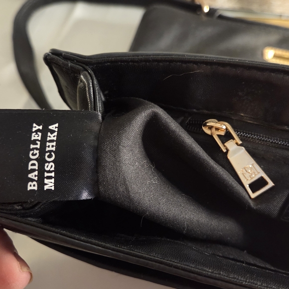 Badgley Mischka Quilted Stud Crossbody – Black & Gold Glam, Small but Bossy - Picture 11 of 13